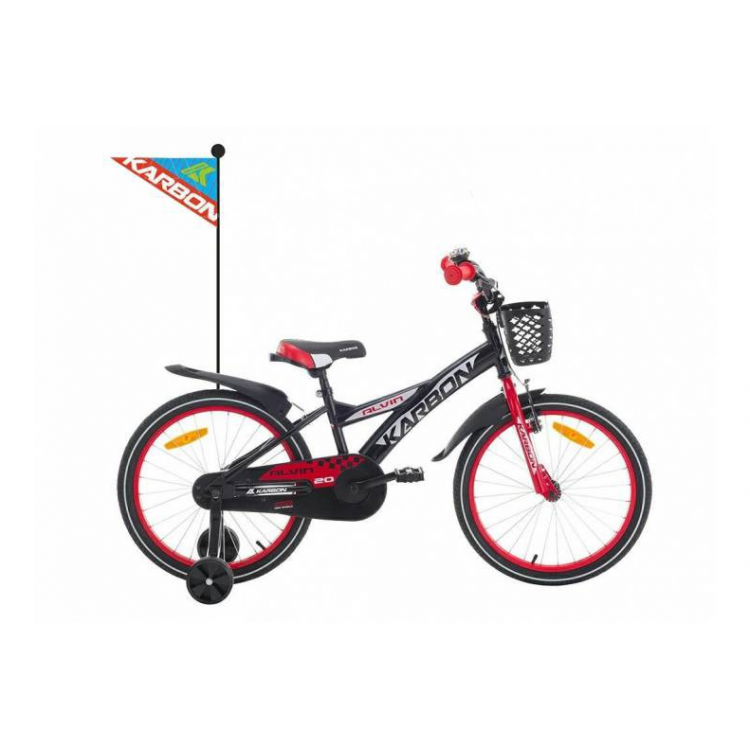 Detský bicykel 18" Karbon Alvin čierno-červený 